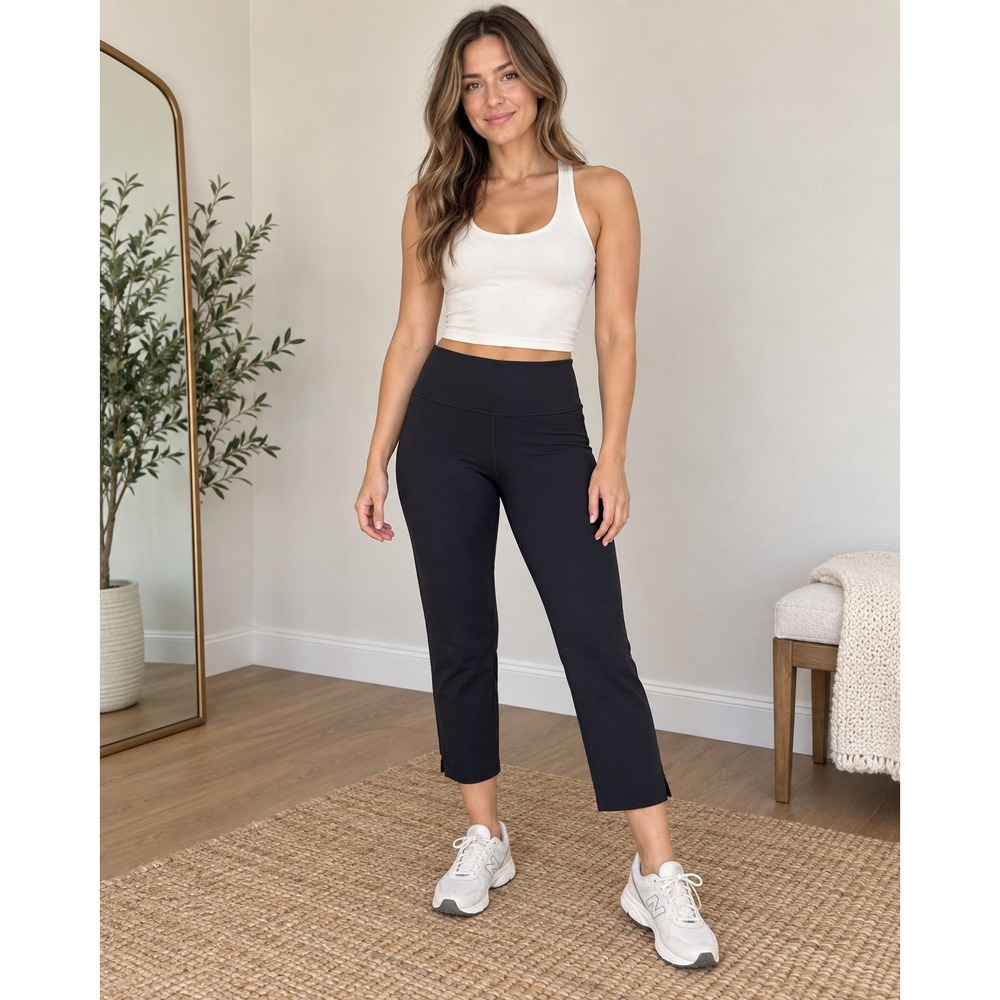 Lululemon Black Cropped Leggings / Pants – Jelly Logo – Hidden Waist Pocket